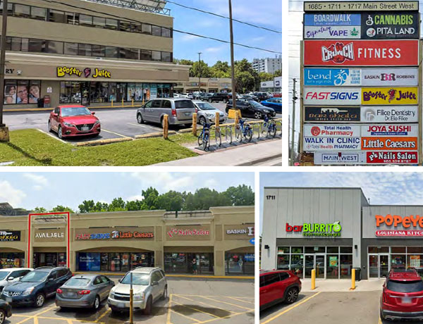 This is the location of the listing in Hamilton on 1685 Main Street West.